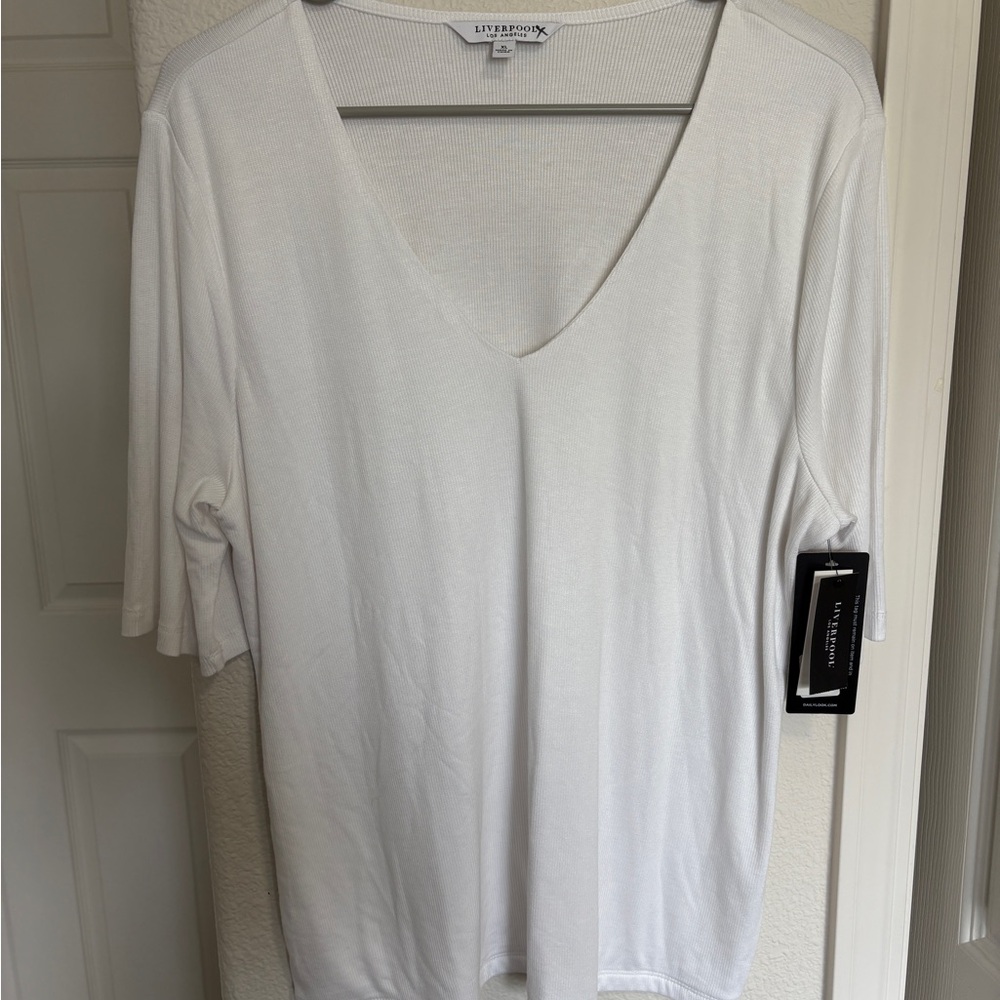 Liverpool Women's White V-Neck Top